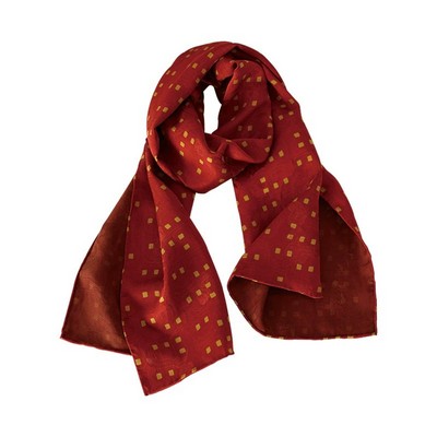 Premium Hualuo Red Cloud Yarn Double-Sided 100% Mulberry Silk Scarf - Jacquard Star Pattern