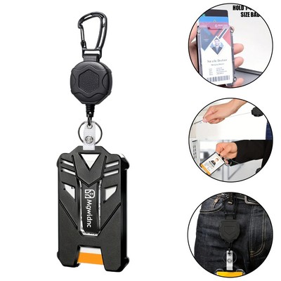 Round Carabiner Keychain with High Elasticity Rope, Portable Retractable Climbing Hook for Outdoor.