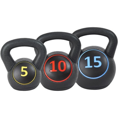 Lifeline Fitness Us Weight - Plastic Kettlebell Set (5, 10, 15 Pounds)