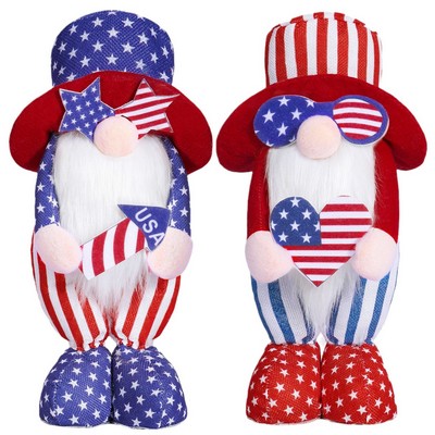 4th of July Decorations American Patriotic Gnomes Plush Doll Gift