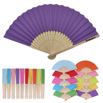 Custom Folding Bamboo Handheld Fan