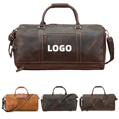 Leather Travel Duffel Bag