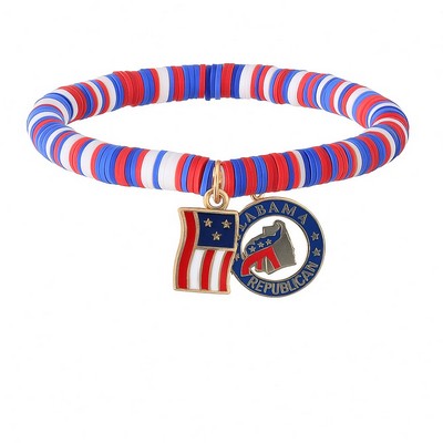 Patriotic Clay bead bracelet
