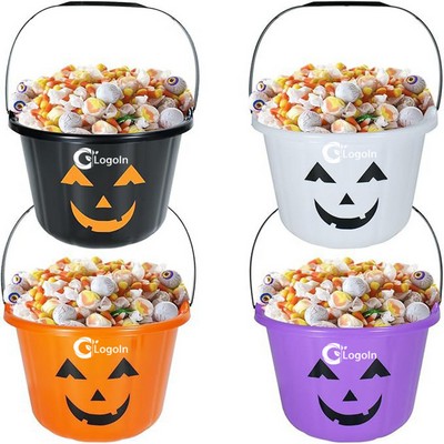 Plastic Halloween Trick or Treat Bucket Jack O Lantern Candy Basket
