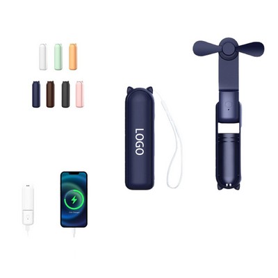 Handheld Mini Usb Rechargeable Folding Fans With Power Bank