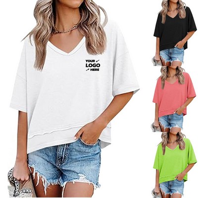 Women's V-neck Short Sleeve T-Shirt
