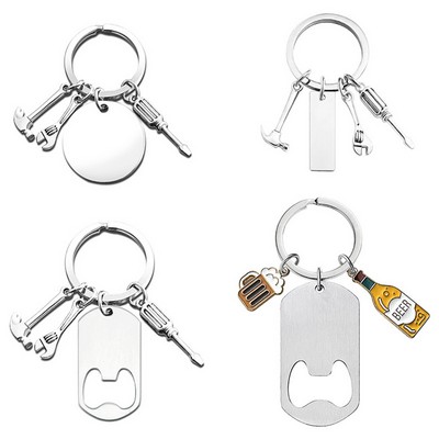 Pop Keychain with Opener Hammer Wrench Screwdriver