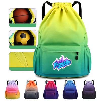 MOQ20 Oxford Fabric Gradient Drawstring Backpack