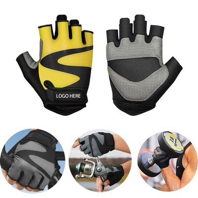 Cycling Gloves Half Finger Breathable Lightweight Padded Palms Fitness Training & Climbing