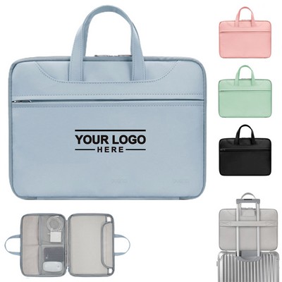 PU Leather Laptop Case, Slim Briefcase with Handle