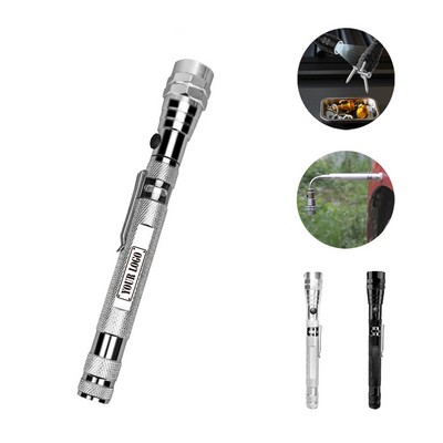 Telescopic Aluminum Flashlight With Magnet