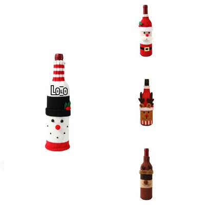 Christmas-style wine bottle cover