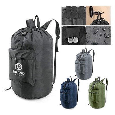 Custom Large Capacity Travel Camp Drawstring Laundry Bag