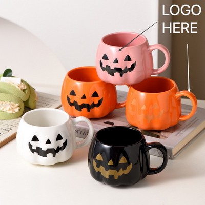 400ml Creative Pumpkin Ceramic Mug Cartoon Hand Painted Coffee Cup