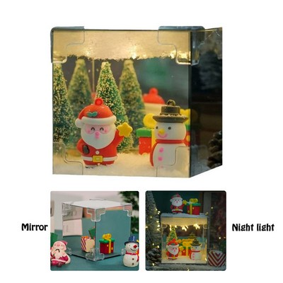 Christmas Night Light Acrylic Glass Mirror Lamp