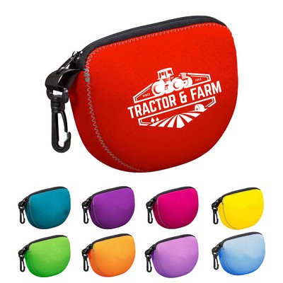 Portable Neoprene Zip Coin Pouch