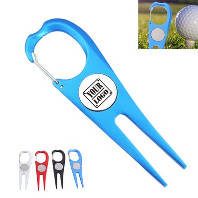 Golf Divot Tool with Carabiner
