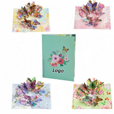 3D Pop Up Butterfly Flower Greeting Card for Special Occasions