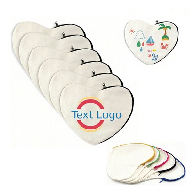 Heart Shaped Cotton Pencil Bag