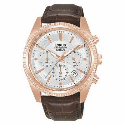 Lorus Men RT304L Chronograph Watch - Rose and Brown