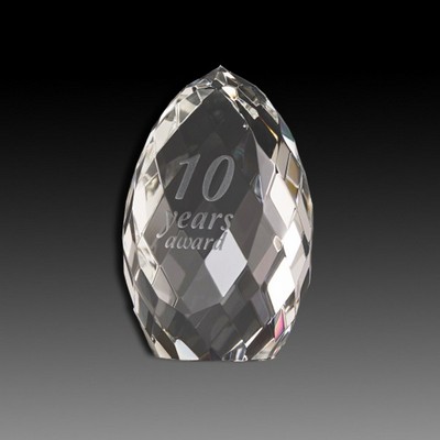 Art Glass Miniature Faceted Clear Crystal Egg