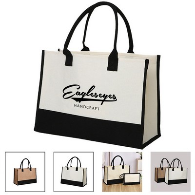 Cotton Canvas Vacation Tote Bag