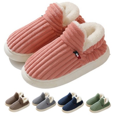 High Back Cotton Slippers w/ PVC Sole