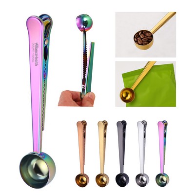 Stainless Steel Coffee Scoop Spoon With Clip
