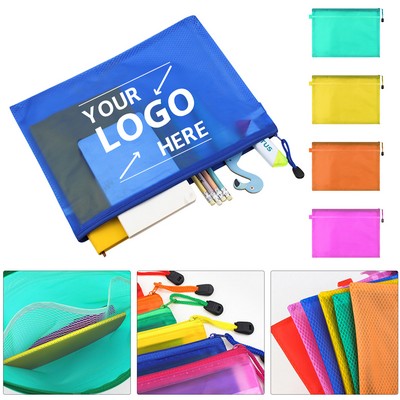 A4 Frosted PVC Waterproof Document Bag