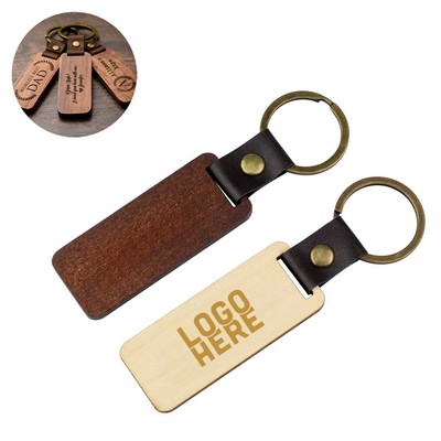 Custom Name Engraved Wooden Keychain