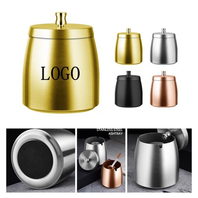 Titanium-Plated Covered Ashtray