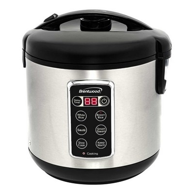 7 Function Digital Rice Cooker with Steam Tray - (Stainless Steel)