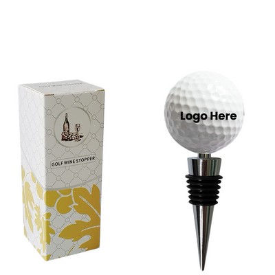 Golf Ball Shaped Wine Cork Bottle Stopper