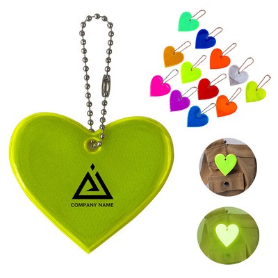 Heart Shape Safety Reflective Key Chain