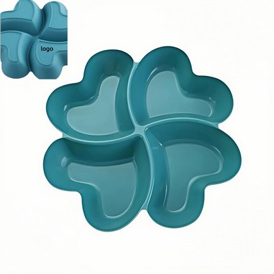 Heart Shaped Compartment Snack Tray for Fruit Nuts and Candy