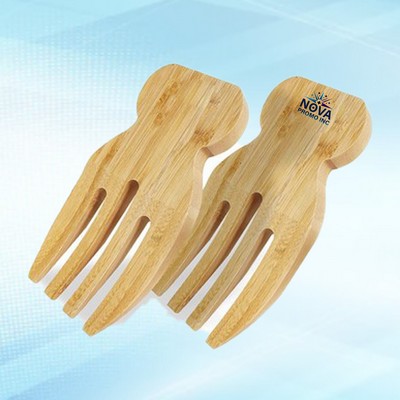 Natural Bamboo Salad Tossing Paws That Are Gentle on Greens and Make Tossing Salads a Breeze