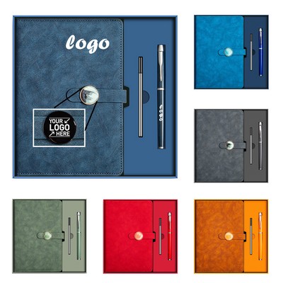 Custom Epoxy Logo Journal Present Set - Notebook/ Pen/ Refill Gift-Ready Kit