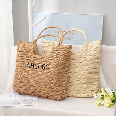 Seaside Straw Tote Bag