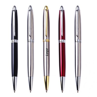 Elegant Rotating Metal Ballpoint Pen Set in Premium Gift Box for Corporate and Hospitality Use