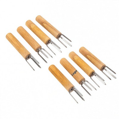 Stainless Steel Corn Skewer with Extended Handle for BBQ Grilling and Roasting Vegetables