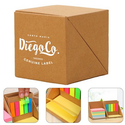 Cube Sticky Note Organizer Box with Pen Holder