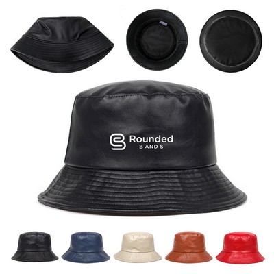 PU Leather Water-Resistant Bucket Hat