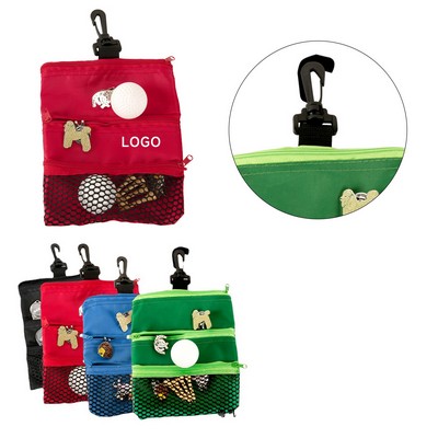 Zipper Golf Tee Pouch Bag