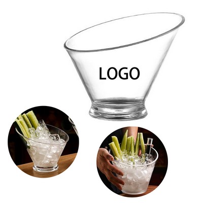 Clear Acrylic Slanted Ice Cream Bowl