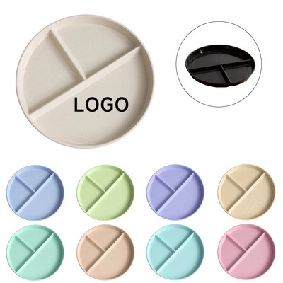 Divided Wheat Straw Dinner Plate