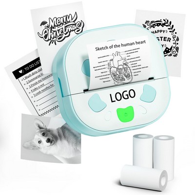 Bluetooth Portable Sticker Printer with 3 Rolls Paper