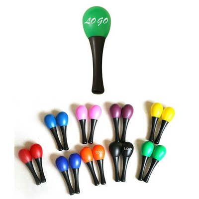Plastic Colored Sand Maracas with Handle