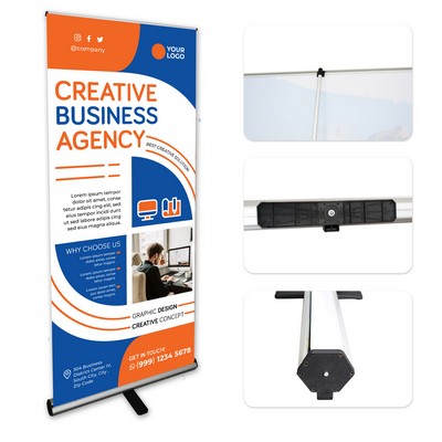 31.5" X 79.92" Retractable Roll Up Banner Stand