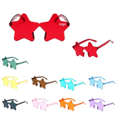 Star Shaped Rimless Sunglasses for Traveling