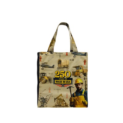 Full Bleed Print Handle Zip Top Gusset Tote Bag